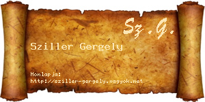 Sziller Gergely névjegykártya